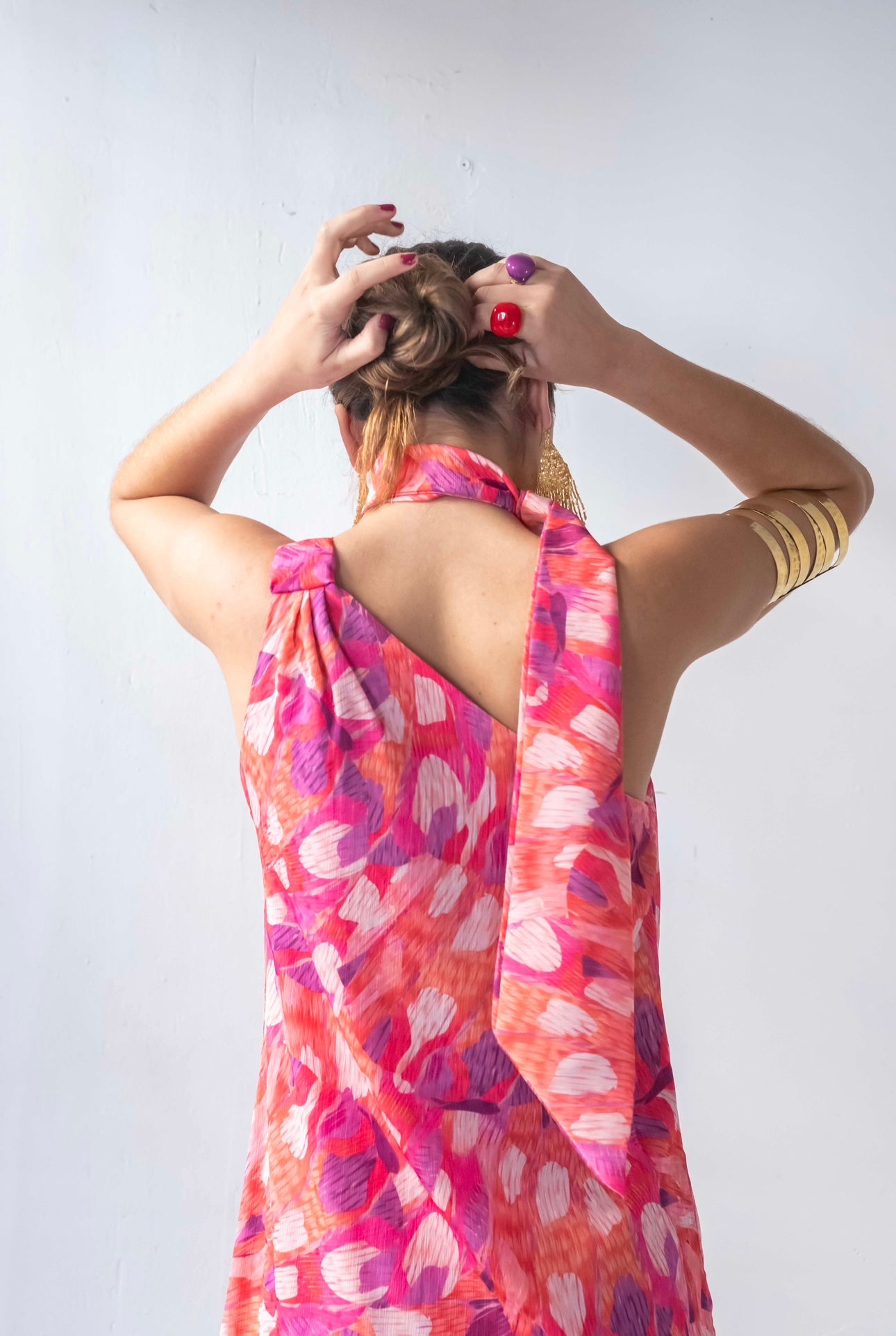 VESTIDO NIMES PINCELADAS CON LAZADA