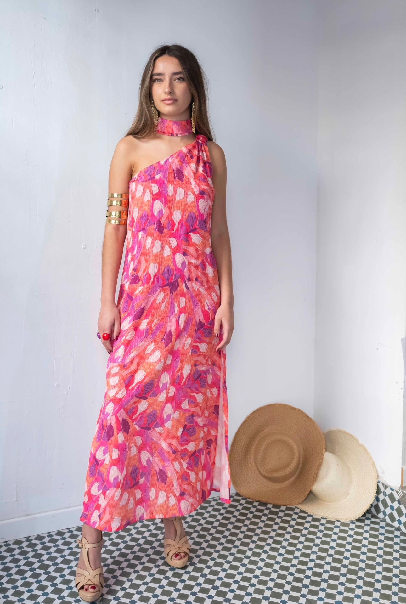 VESTIDO NIMES PINCELADAS CON LAZADA