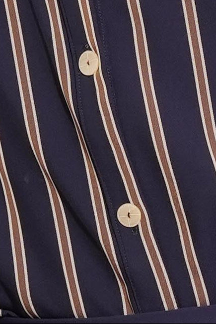 CAMISA BULGARIA RAYAS MARINO