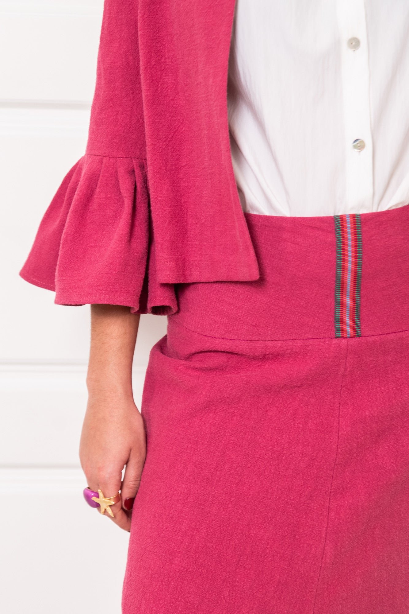 CHAQUETA FLAMENCA FRESA.