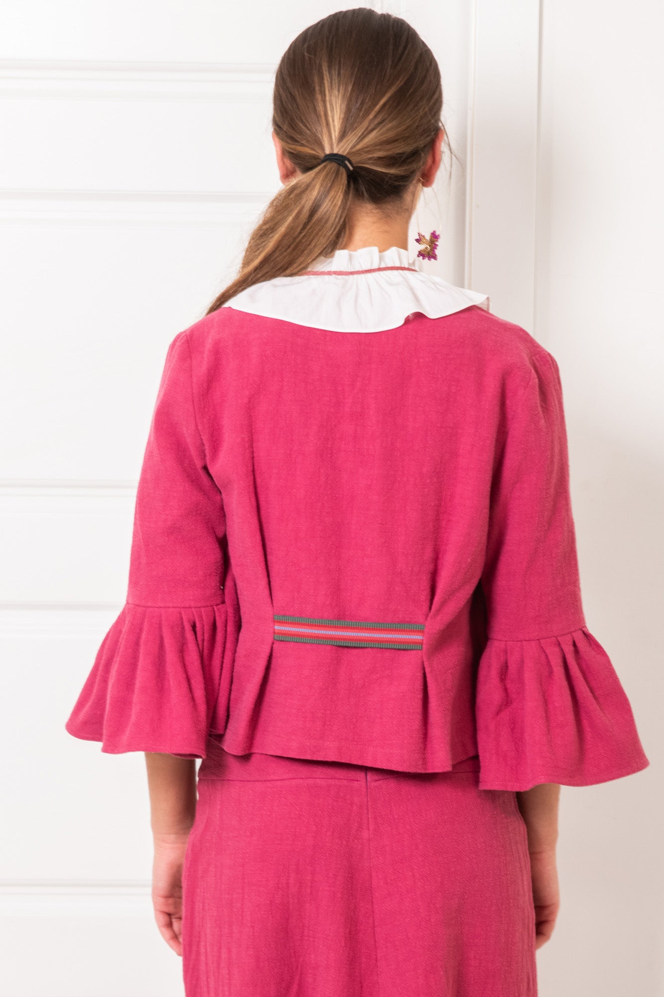 CHAQUETA FLAMENCA FRESA.