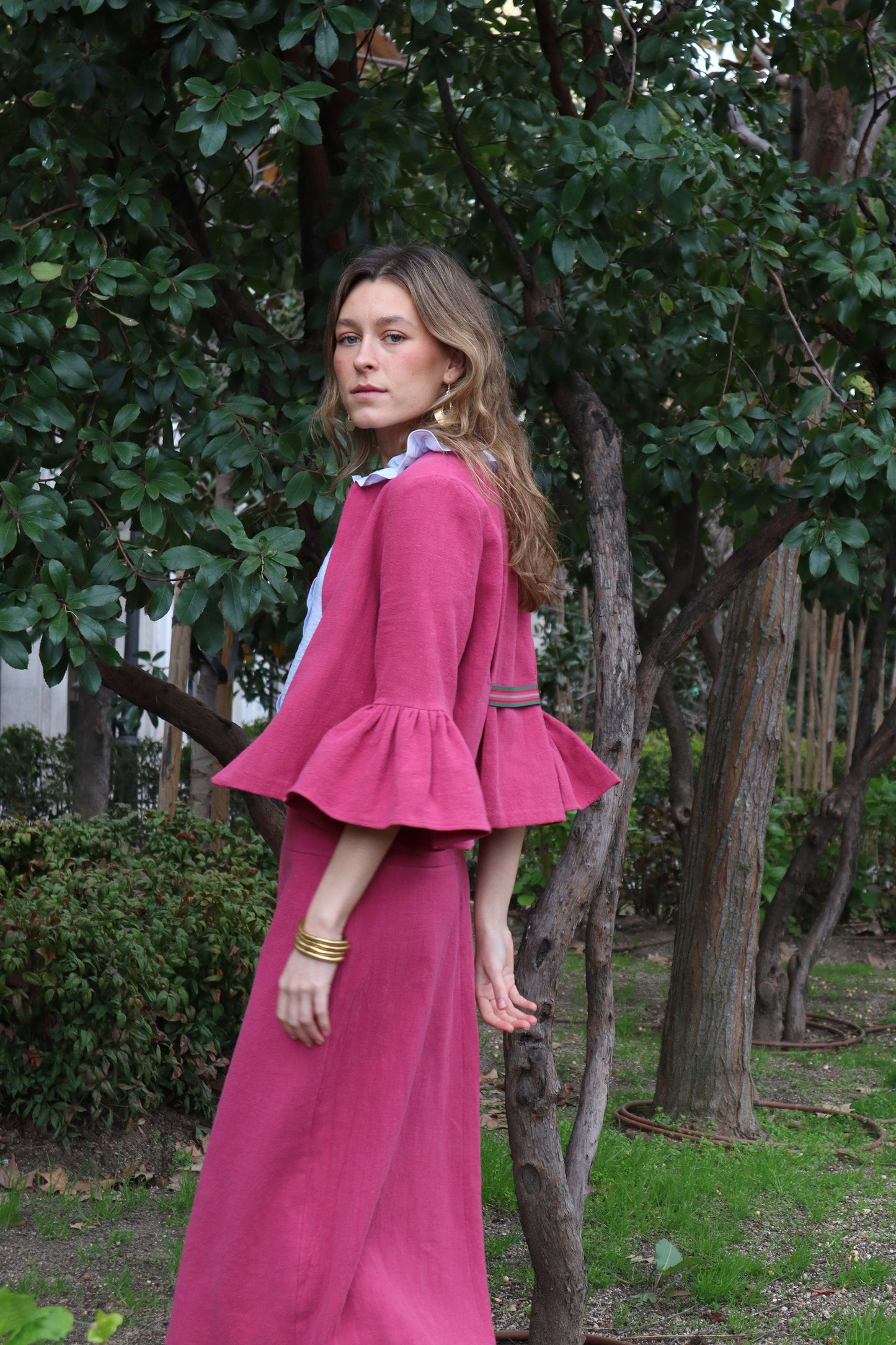 CHAQUETA FLAMENCA FRESA.