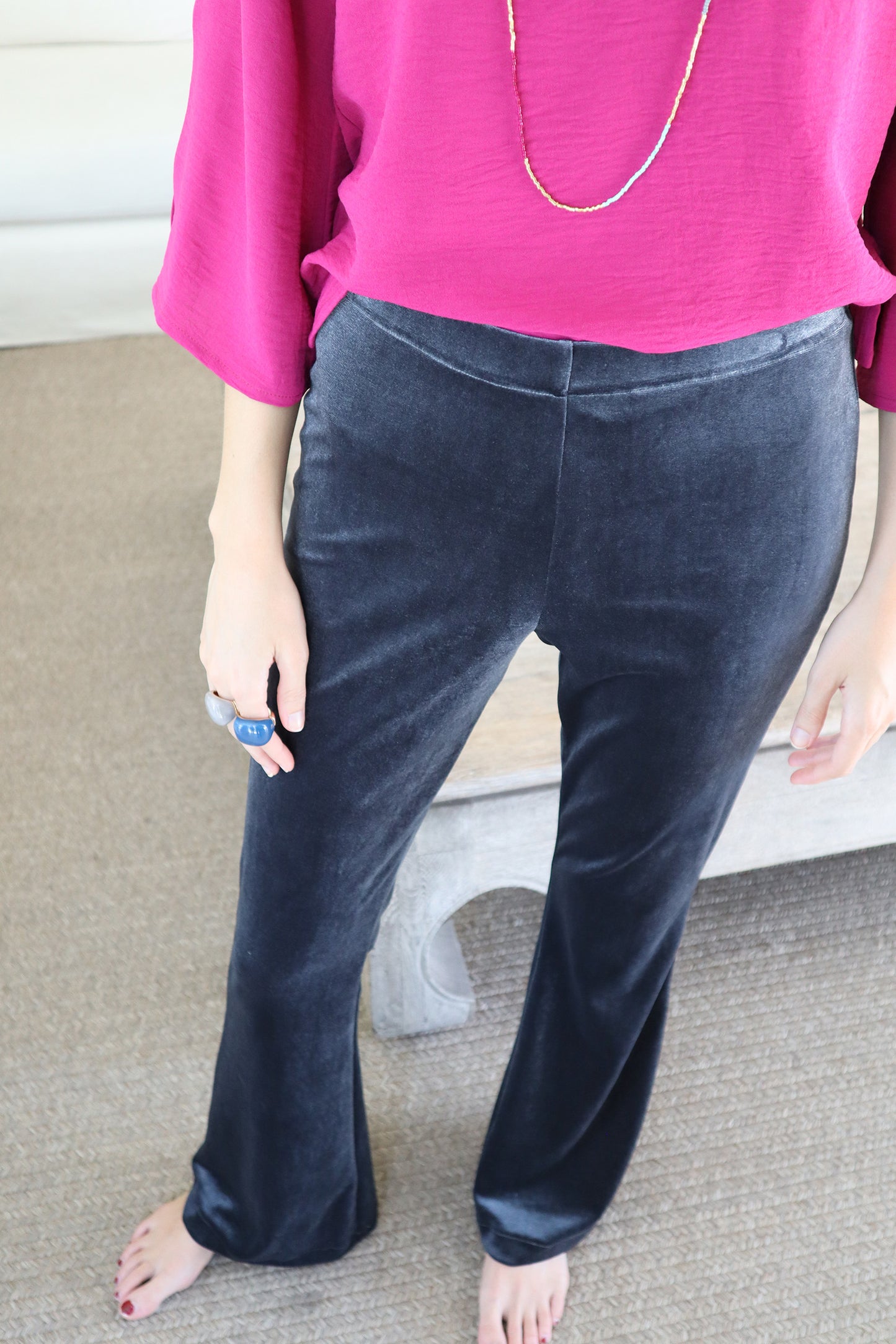 PANTALON CAMPANA GRIS
