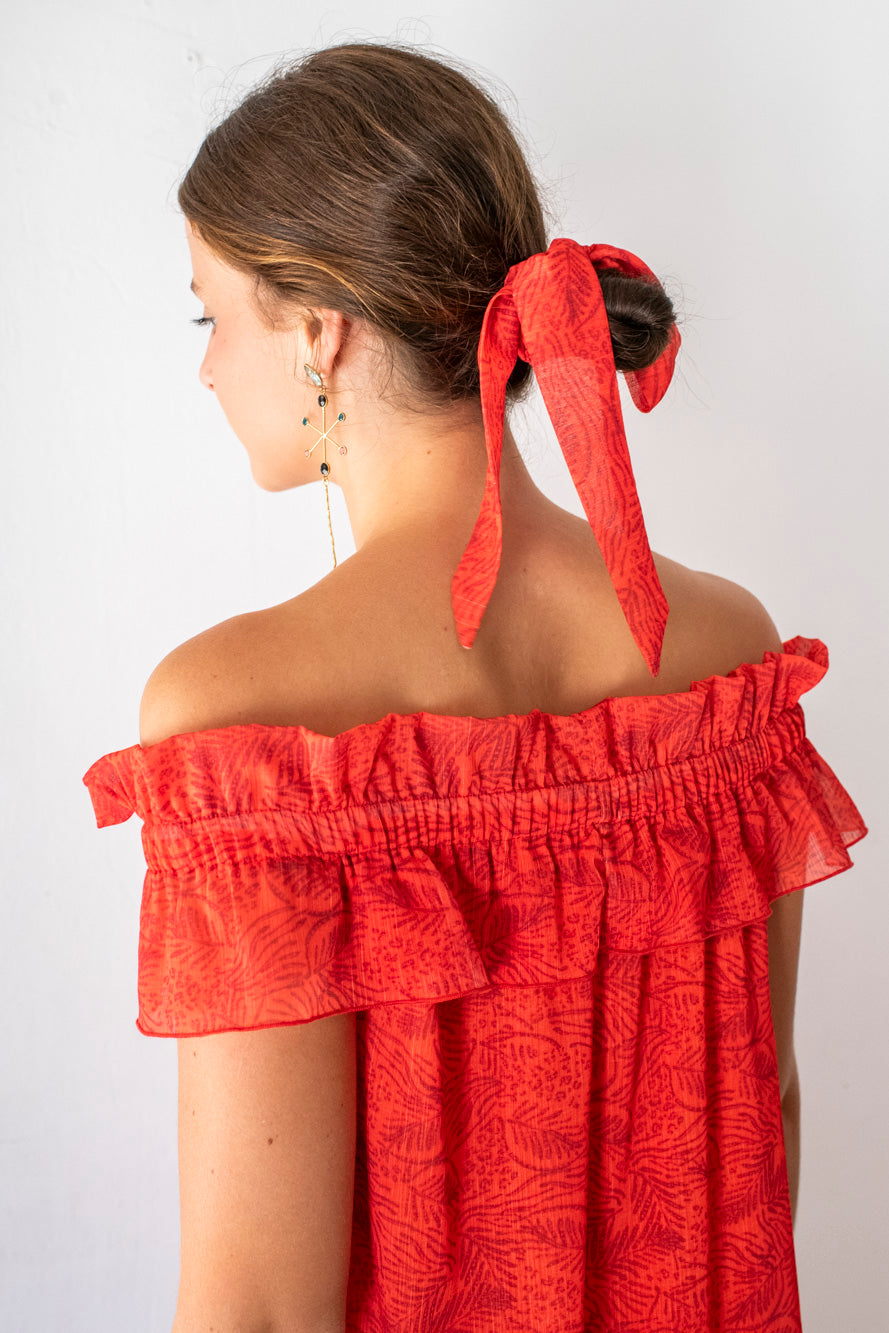 VESTIDO MÉXICO NARANJA