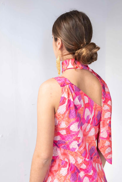 VESTIDO NIMES PINCELADAS CON LAZADA