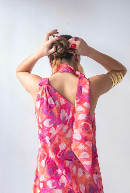 VESTIDO NIMES PINCELADAS CON LAZADA