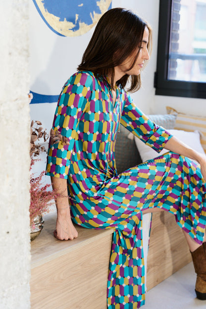 VESTIDO LONDRES MOSAICO PISTACHO.