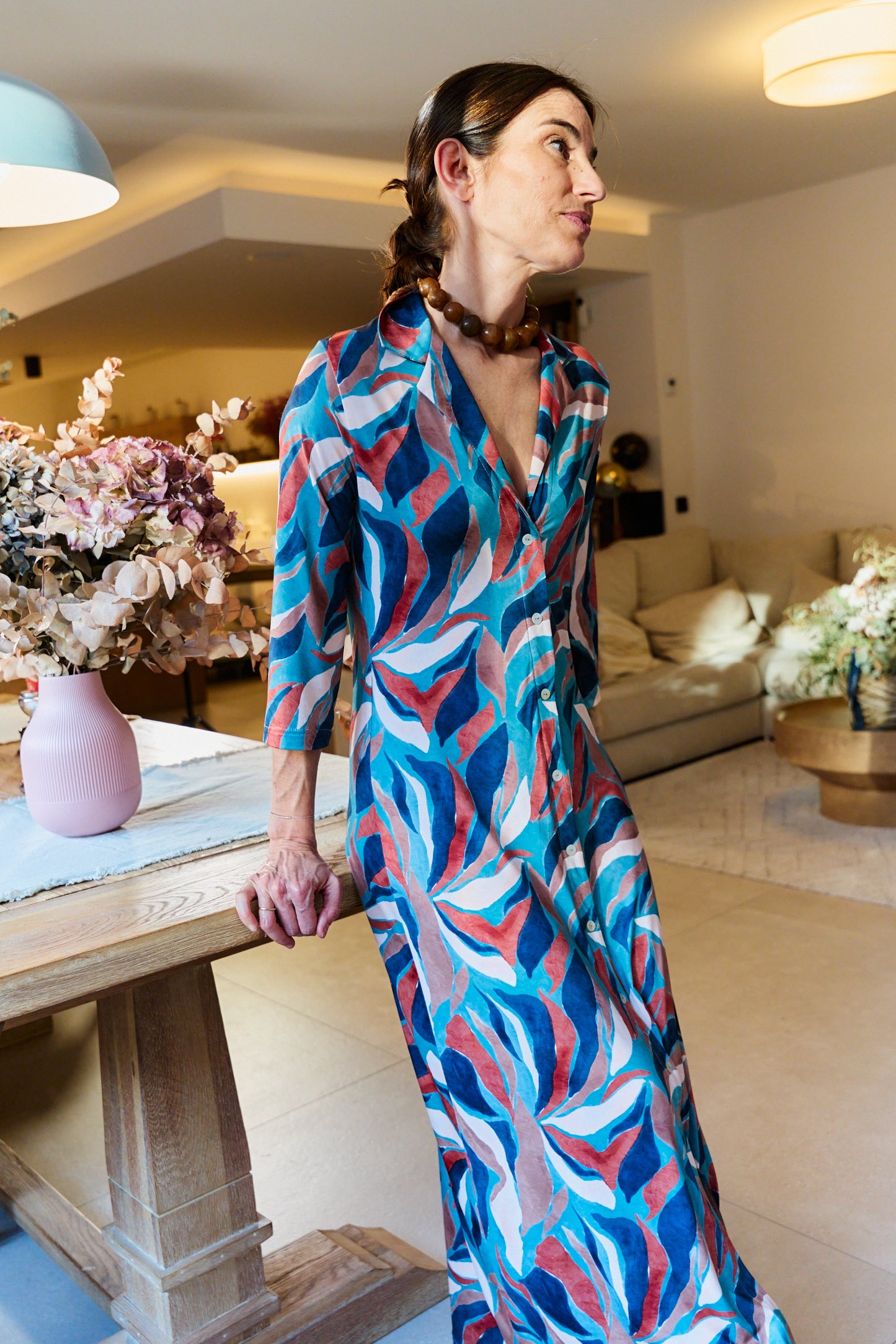 VESTIDO ESCORIAL HOJAS