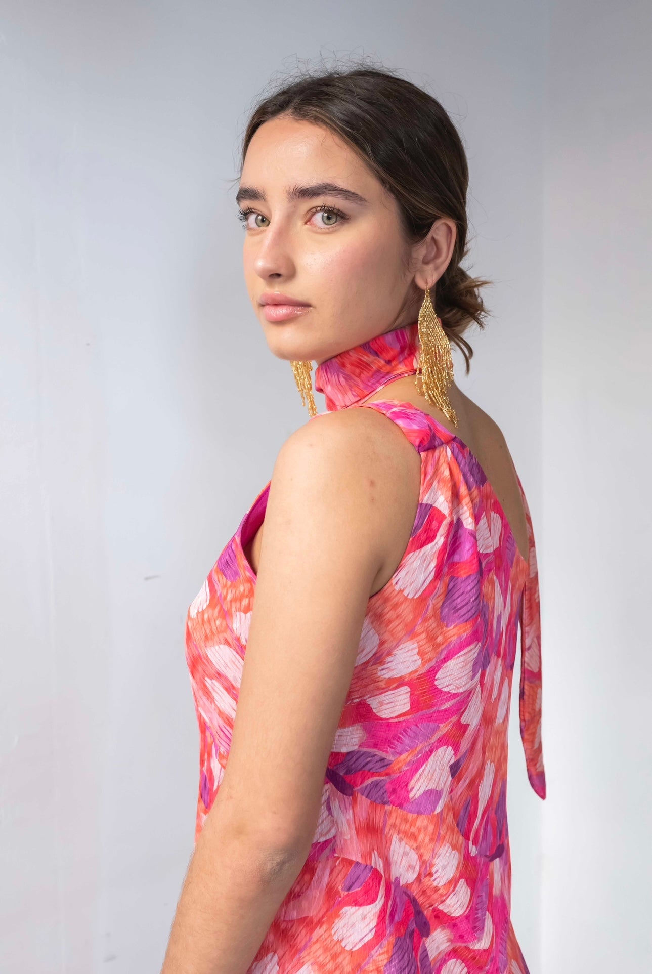 VESTIDO NIMES PINCELADAS CON LAZADA