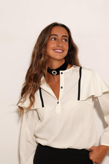 CAMISA SUIZA ALERONES MARFIL