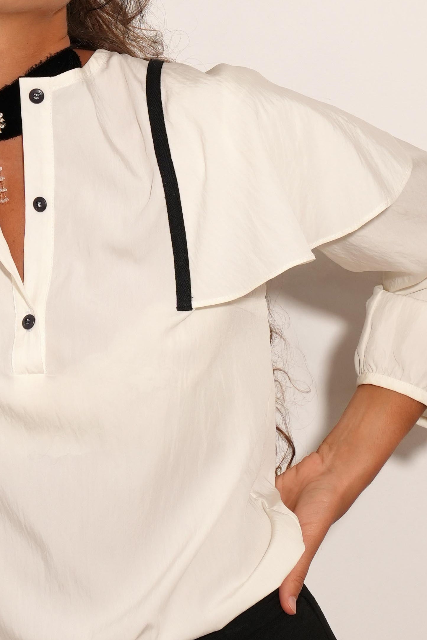 CAMISA SUIZA ALERONES MARFIL