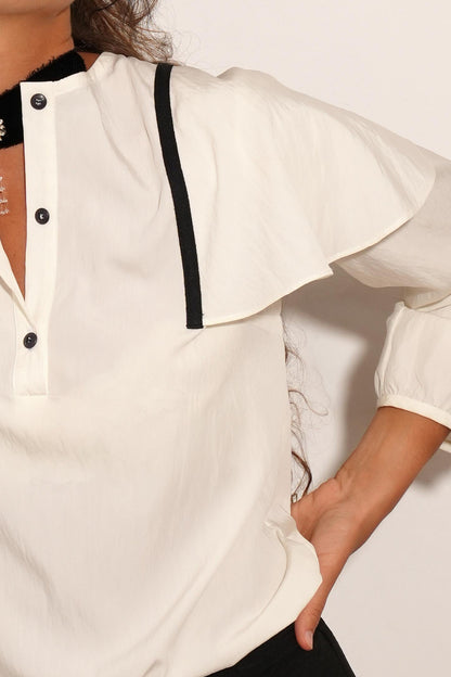 CAMISA SUIZA ALERONES MARFIL
