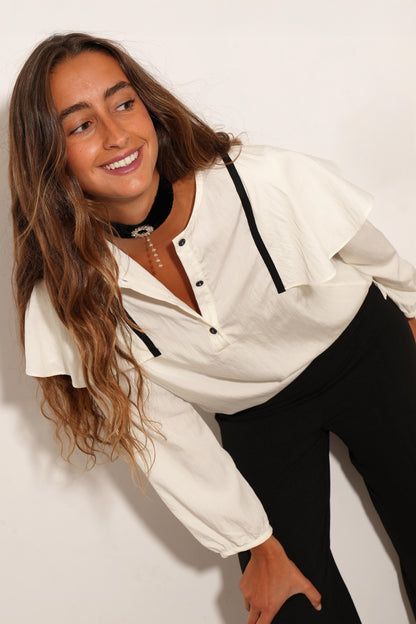 CAMISA SUIZA ALERONES MARFIL