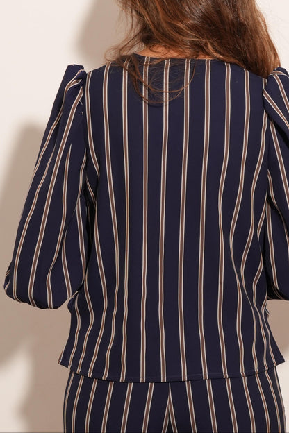CAMISA BULGARIA RAYAS MARINO