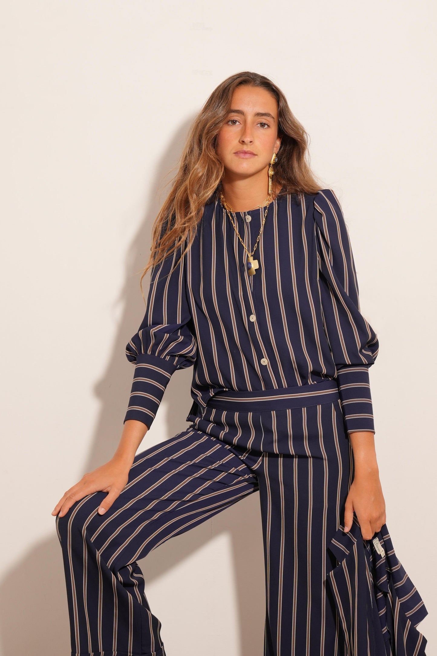 PANTALON BOSTON RAYAS MARINO