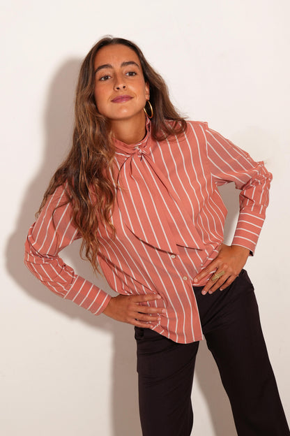 CAMISA BALI RAYAS TEJA. LAZADA QUITA Y PON.