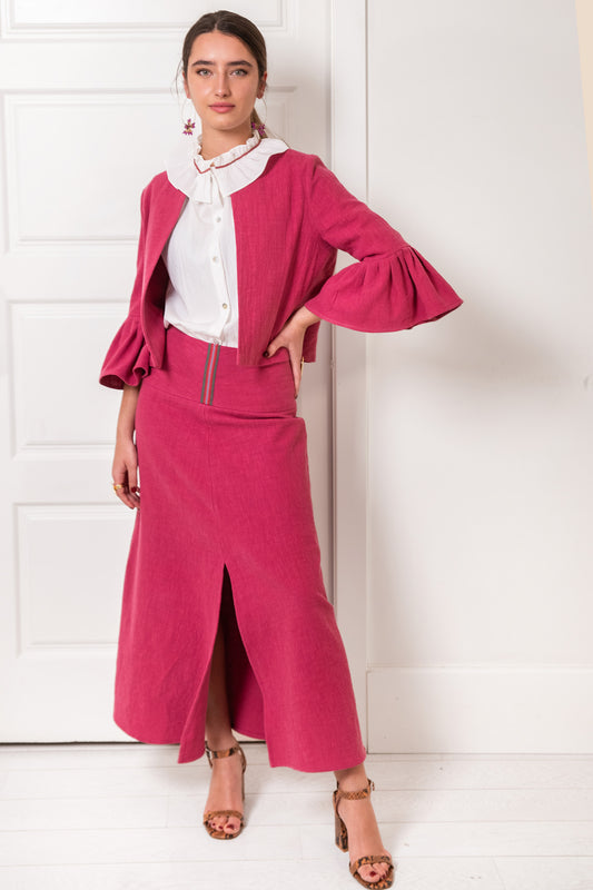 CHAQUETA FLAMENCA FRESA.