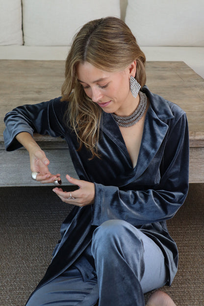 PANTALON CAMPANA GRIS