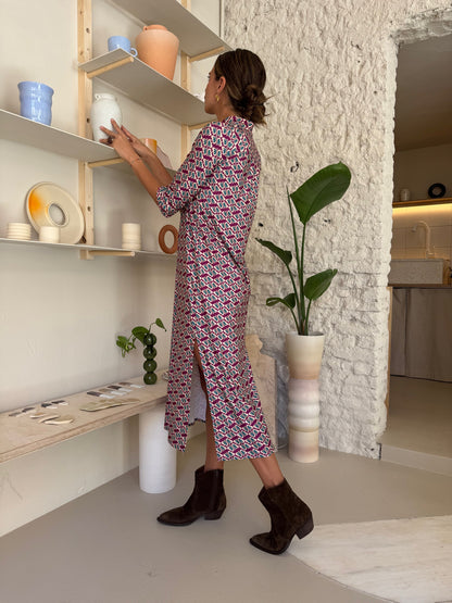 VESTIDO WINDSOR GRANATE.