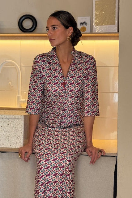 VESTIDO WINDSOR GRANATE.