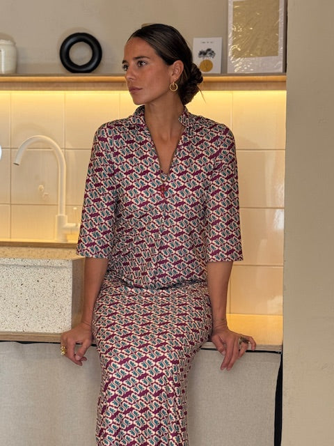 VESTIDO WINDSOR GRANATE.