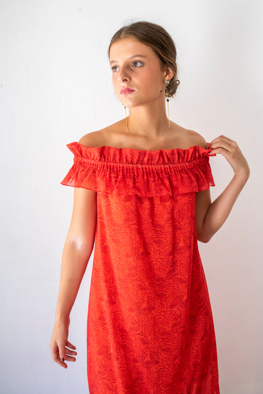 VESTIDO MEXICO NARANJA