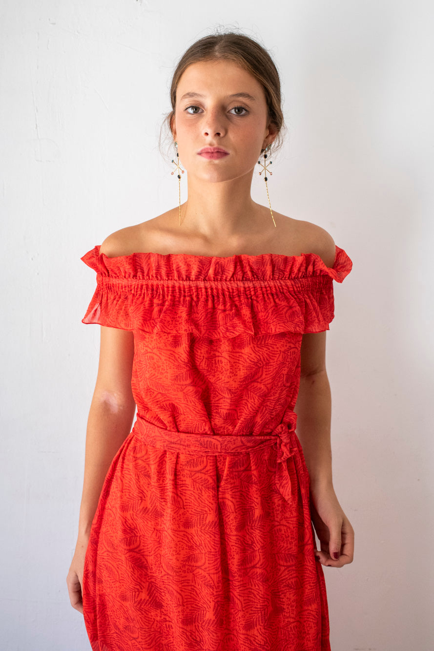 VESTIDO MEXICO NARANJA