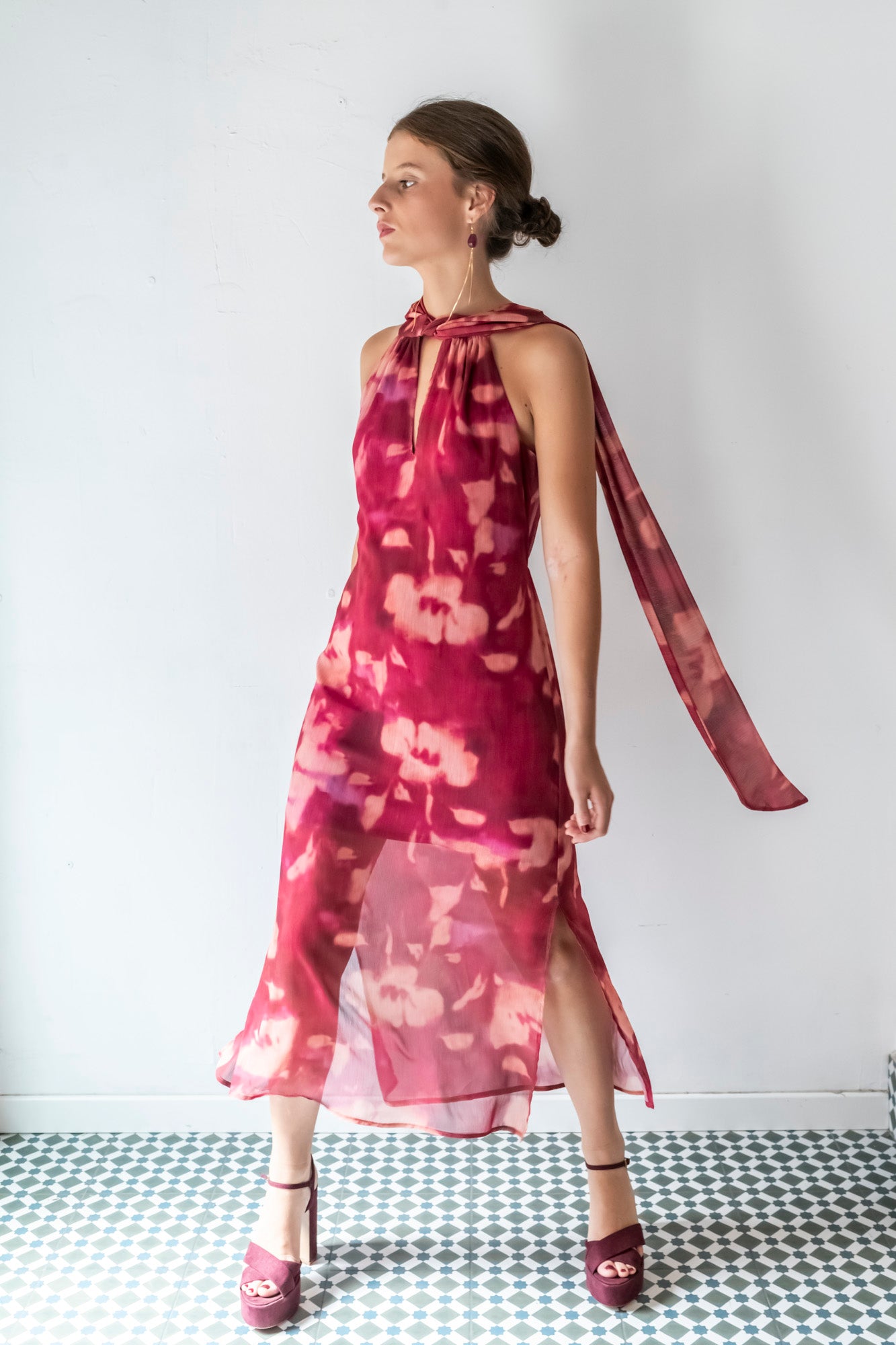 VESTIDO GRECIA GRANATE