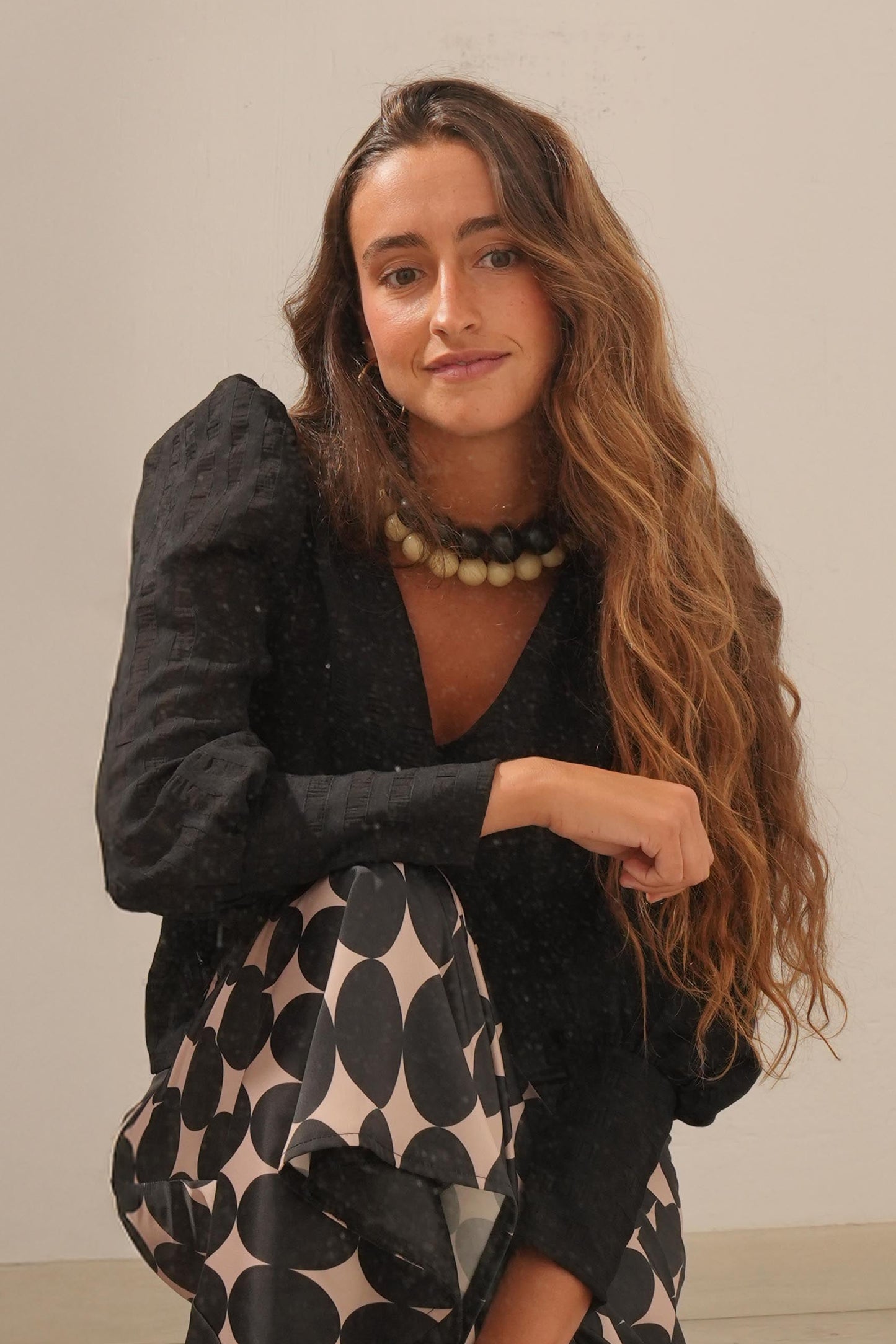 CAMISA NANTES ORGANZA NEGRA