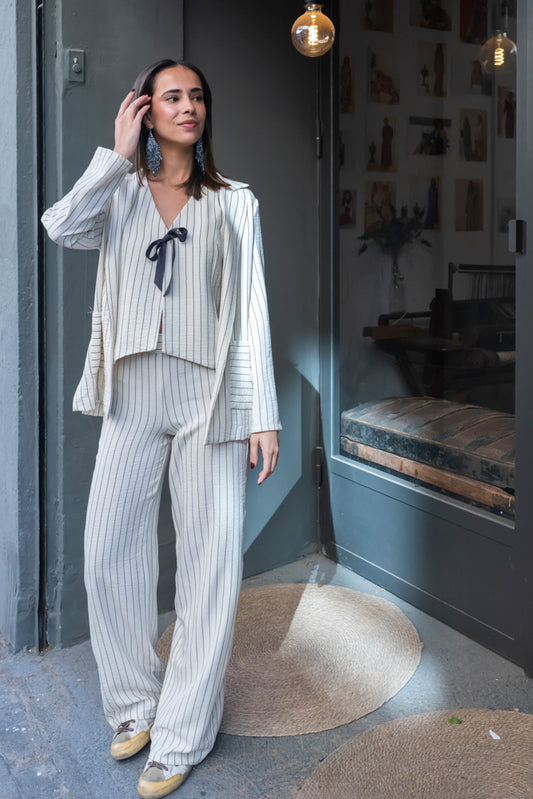 PANTALÓN NORUEGA MARFIL. Pide una talla más